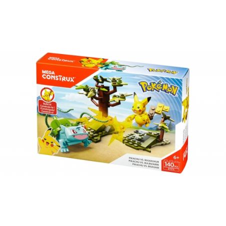 MEGA BLOKS DYF11 non  PIKAQIU VS WONDER ẾCH HẠT GIỐNG bộ đồ chơi xếp lắp ráp ghép mô hình Pokémon PIKACHU VS BULBASAUR Pokemon 140 khối