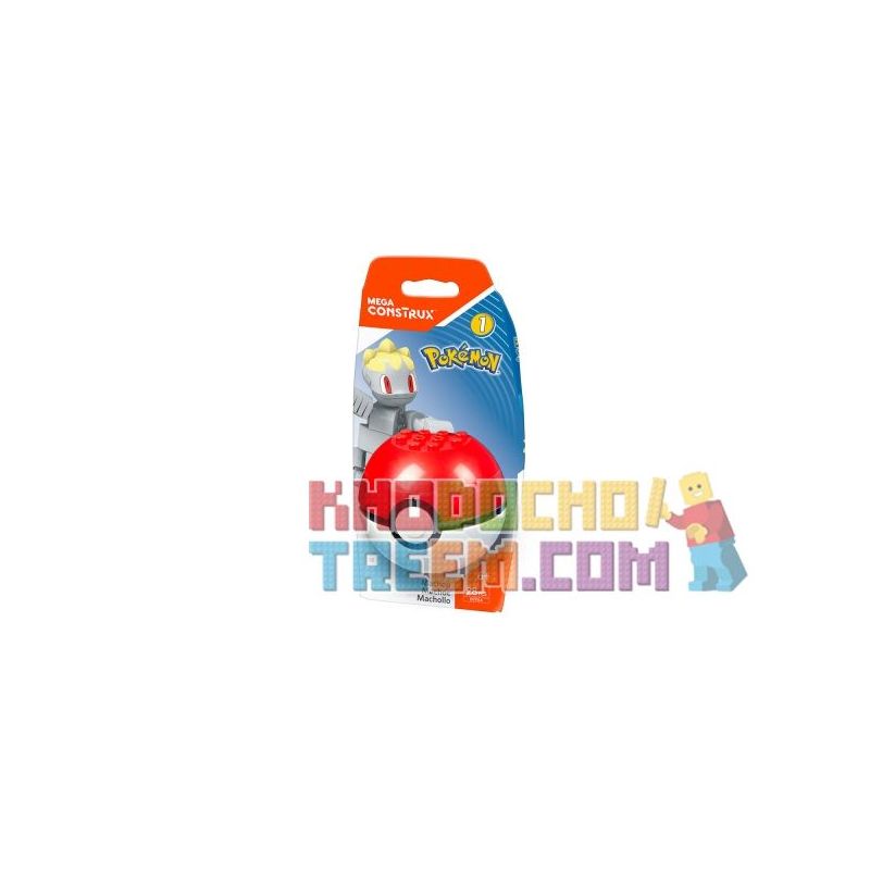 MEGA BLOKS DYF04 non  SỨC MẠNH bộ đồ chơi xếp lắp ráp ghép mô hình Pokémon MACHOP Pokemon 28 khối