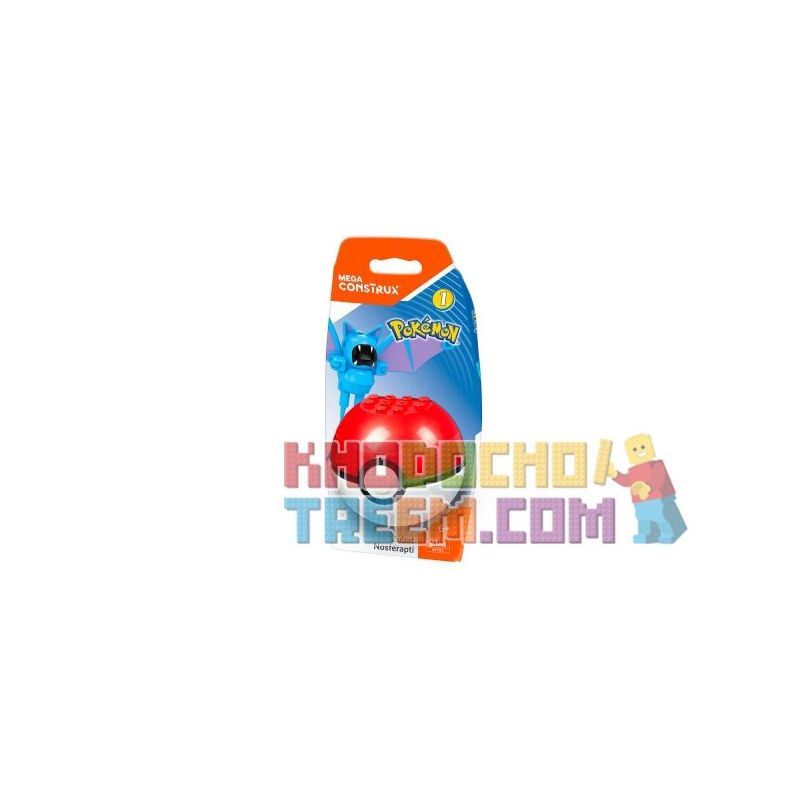 MEGA BLOKS DYF03 non  DƠI SIÊU THANH bộ đồ chơi xếp lắp ráp ghép mô hình Pokémon ZUBAT Pokemon 21 khối