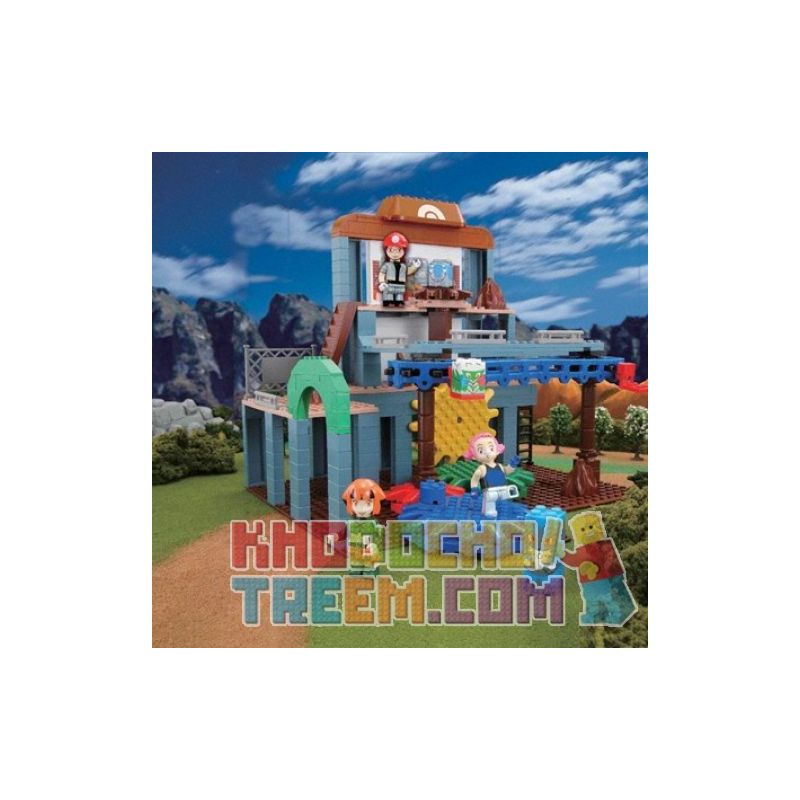 MEGA BLOKS 4341 non  THỬ THÁCH PHÒNG TẬP bộ đồ chơi xếp lắp ráp ghép mô hình Pokémon GYM CHALLENGE CONSTRUCTION Pokemon 250 khối