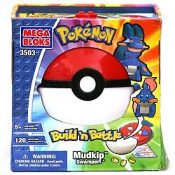 MEGA BLOKS 3503 non  CÁ NHẢY NƯỚC bộ đồ chơi xếp lắp ráp ghép mô hình Pokémon MUDKIP Pokemon 120 khối