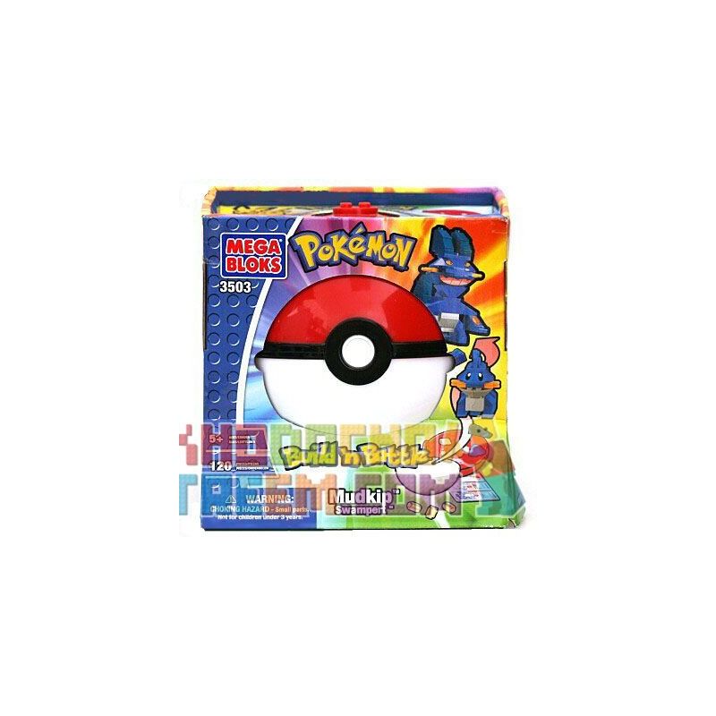 MEGA BLOKS 3503 non  CÁ NHẢY NƯỚC bộ đồ chơi xếp lắp ráp ghép mô hình Pokémon MUDKIP Pokemon 120 khối