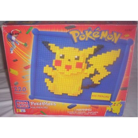 MEGA BLOKS 2040 non  PIKUCHU. bộ đồ chơi xếp lắp ráp ghép mô hình Pokémon PIKACHU Pokemon 220 khối