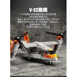 JUHANG 88007 non  TRỰC THĂNG BELL-BOEING V-22 OSPREY bộ đồ chơi xếp lắp ráp ghép mô hình Military Army Quân Sự Bộ Đội 1466 khối