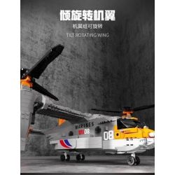 JUHANG 88007 non  TRỰC THĂNG BELL-BOEING V-22 OSPREY bộ đồ chơi xếp lắp ráp ghép mô hình Military Army Quân Sự Bộ Đội 1466 khối