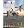 JUHANG 88007 non  TRỰC THĂNG BELL-BOEING V-22 OSPREY bộ đồ chơi xếp lắp ráp ghép mô hình Military Army Quân Sự Bộ Đội 1466 khối