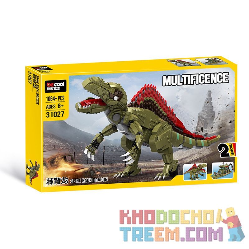 DECOOL 31027 non  VENCH. bộ đồ chơi xếp lắp ráp ghép mô hình Creator SPINE BACK DRAGON Sáng Tạo 1064 khối
