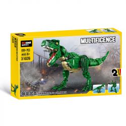 DECOOL 31026 non  CUỘC TẤN CÔNG CỦA KHỦNG LONG BẠO CHÚA bộ đồ chơi xếp lắp ráp ghép mô hình Creator TYRANNOSAURUS REX ATTACK Sáng Tạo 838 khối