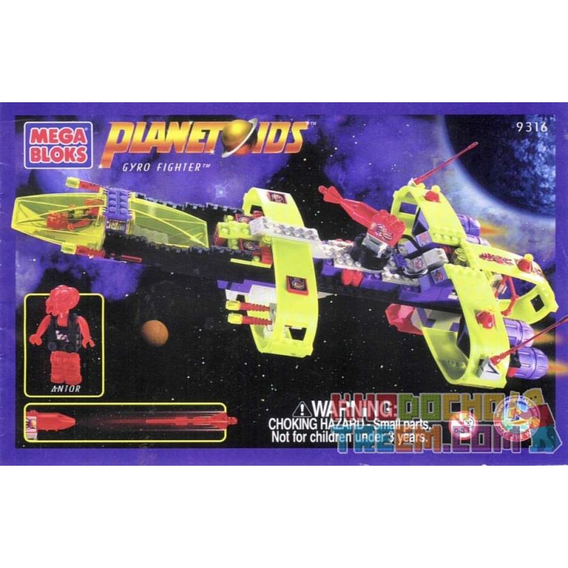 MEGA BLOKS 9316 non  VÕ SĨ GYRO bộ đồ chơi xếp lắp ráp ghép mô hình GYRO FIGHTER 300 khối