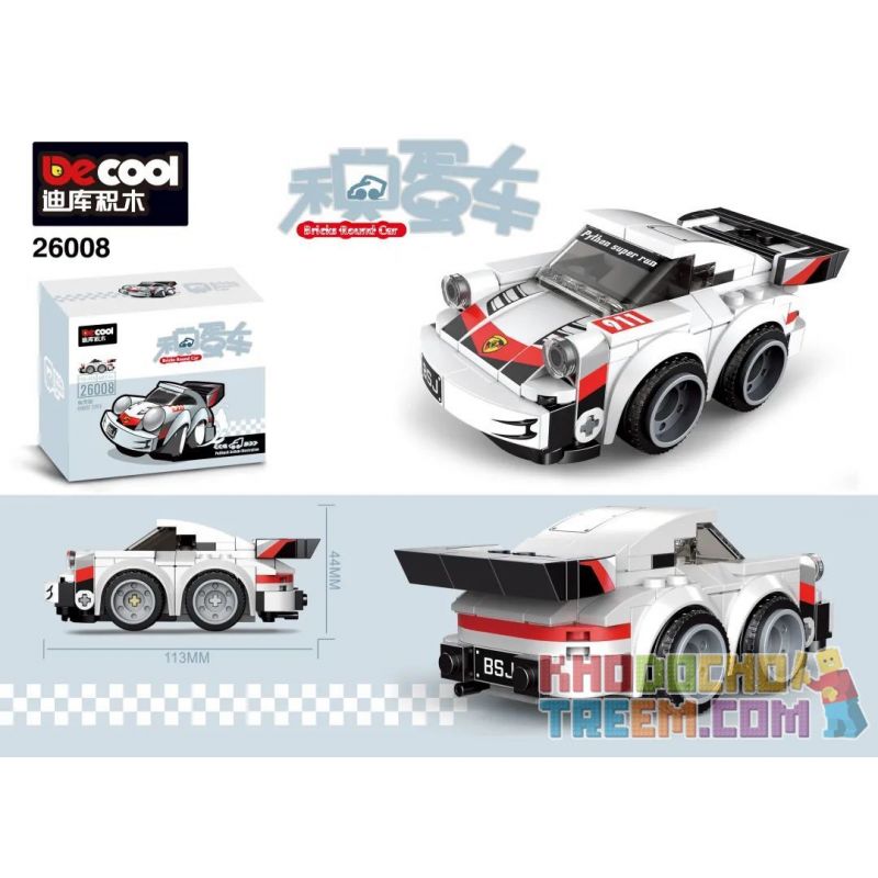 DECOOL 26008 PanlosBrick 667009 Panlos Brick 667009 REBRICKABLE MOC-36534 36534 MOC36534 non  PORSCHE 911 TURBO 3.0 bộ đồ chơi xếp lắp ráp ghép mô hình Mini Racing Pacemaker 75895 1974 PORSCHE 911 TURBO 3.0 CHIBI ALTERNATE Đua Xe Mini 127 khối