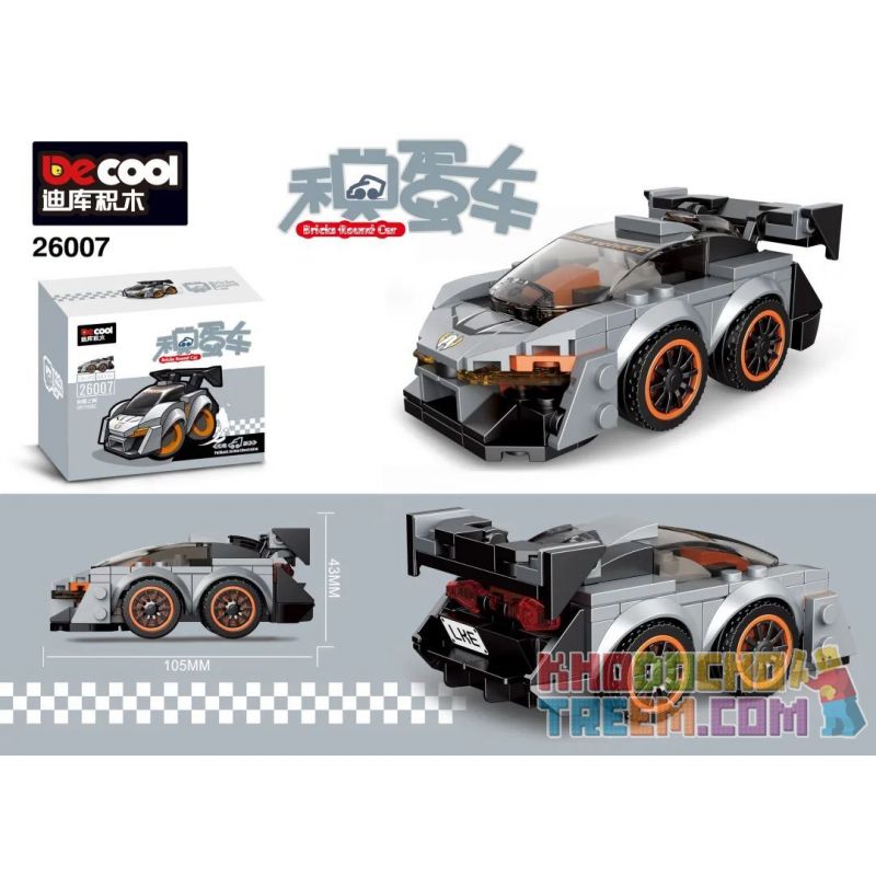 DECOOL 26007 REBRICKABLE MOC-36619 36619 MOC36619 non  MCLELENSENA. bộ đồ chơi xếp lắp ráp ghép mô hình Mini Racing Pacemaker 75892 MCLAREN SENNA CHIBI ALTERNATE Đua Xe Mini 153 khối