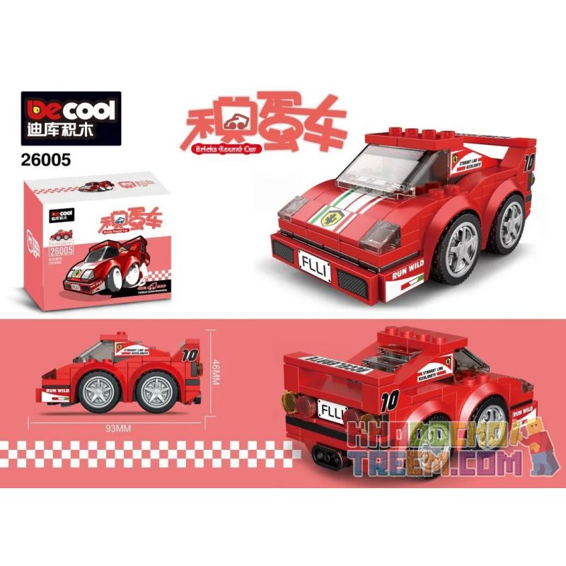 DECOOL 26005 REBRICKABLE MOC-36532 36532 MOC36532 non  FERRARI F40. bộ đồ chơi xếp lắp ráp ghép mô hình Mini Racing Pacemaker 75890 FERRARI F40 COMPETIZIONE CHIBI ALTERNATE Đua Xe Mini 133 khối