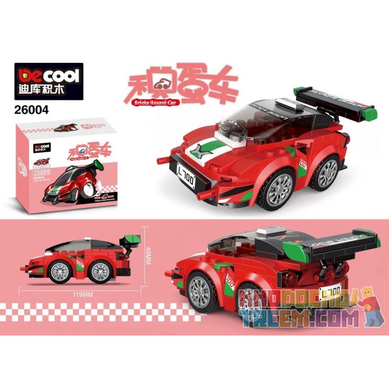 DECOOL BRICKCOOL 26004 REBRICKABLE MOC-36620 36620 MOC36620 non  KẺ HỦY DIỆT PHÁO HOA FERRARI 488 GT3 bộ đồ chơi xếp lắp ráp ghép mô hình Mini Racing Pacemaker 75886 FERRARI 488 GT3 SCUDERIA CORSA CHIBI ALTERNATE Đua Xe Mini 142 khối