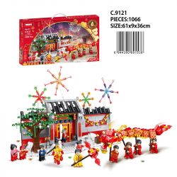 WOMA C.9121 .9121 non  MÚA RỒNG NĂM MỚI CỦA TRUNG QUỐC bộ đồ chơi xếp lắp ráp ghép mô hình HAPPY CHINESE NEW YEAR 1066 khối