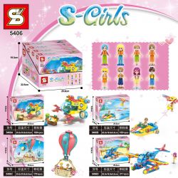 SHENG YUAN SY 5406A 5406B 5406C 5406D non  PHIÊU LƯU 4 LOẠI TÀU NGẦM CAO TỐC KHINH KHÍ CẦU THỦY CƠ bộ đồ chơi xếp lắp ráp ghép mô hình  S-GIRLS Các Bạn Gái 754 khối