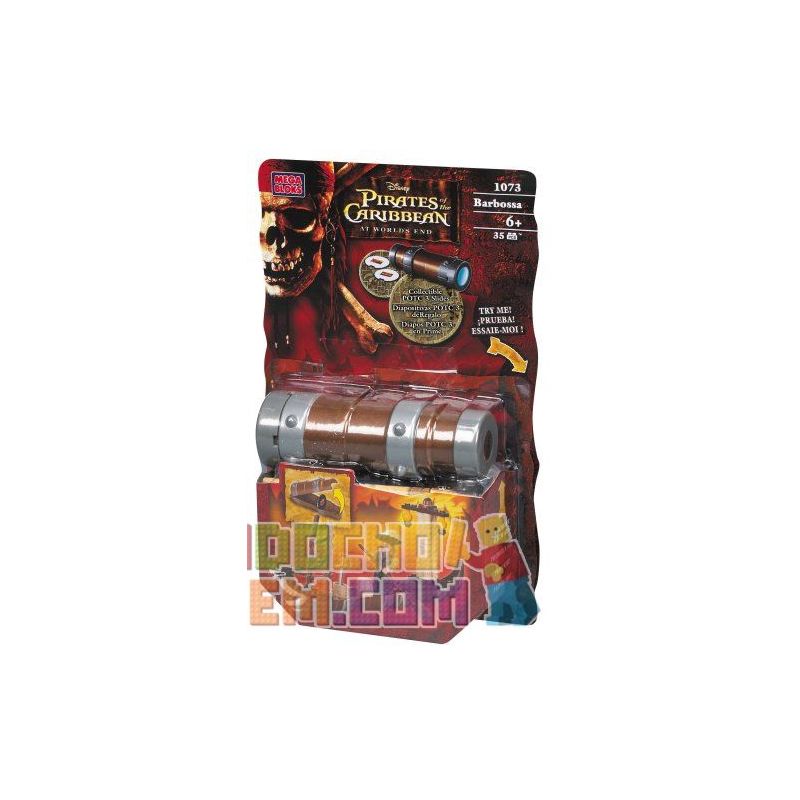 MEGA BLOKS 1073 non  THUYỀN TRƯỞNG BARBOSSA bộ đồ chơi xếp lắp ráp ghép mô hình Pirates Of The Caribbean CAPTAIN BARBOSSA Cướp Biển Vùng Caribe 35 khối