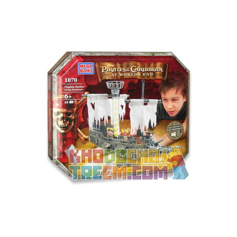 MEGA BLOKS 1070 non  FLAGSHIP BAY SỐ HÀ LAN bộ đồ chơi xếp lắp ráp ghép mô hình Pirates Of The Caribbean FLAGSHIP BATTLERS FLYING DUTCHMAN Cướp Biển Vùng Caribe 65 khối