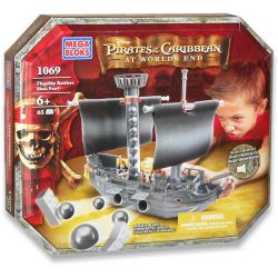 MEGA BLOKS 1069 non  SỐ NGỌC TRAI ĐEN bộ đồ chơi xếp lắp ráp ghép mô hình Pirates Of The Caribbean FLAGSHIP BATTLERS BLACK PEARL Cướp Biển Vùng Caribe 65 khối