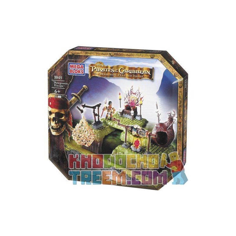 MEGA BLOKS 1045 non  ĐẢO ĂN THỊT NGƯỜI bộ đồ chơi xếp lắp ráp ghép mô hình Pirates Of The Caribbean PESTOS ESCAPE Cướp Biển Vùng Caribe 50 khối
