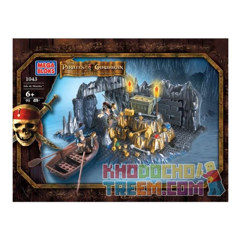 MEGA BLOKS 1043 non  ĐẢO CHẾT CHÓC bộ đồ chơi xếp lắp ráp ghép mô hình Pirates Of The Caribbean ISLA MUERTA Cướp Biển Vùng Caribe 95 khối