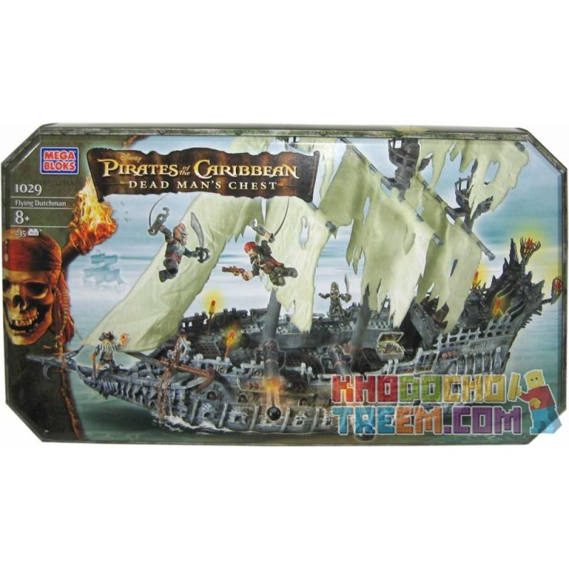 MEGA BLOKS 1029 non  NGƯỜI HÀ LAN BAY bộ đồ chơi xếp lắp ráp ghép mô hình Pirates Of The Caribbean FLYING DUTCHMAN Cướp Biển Vùng Caribe 235 khối
