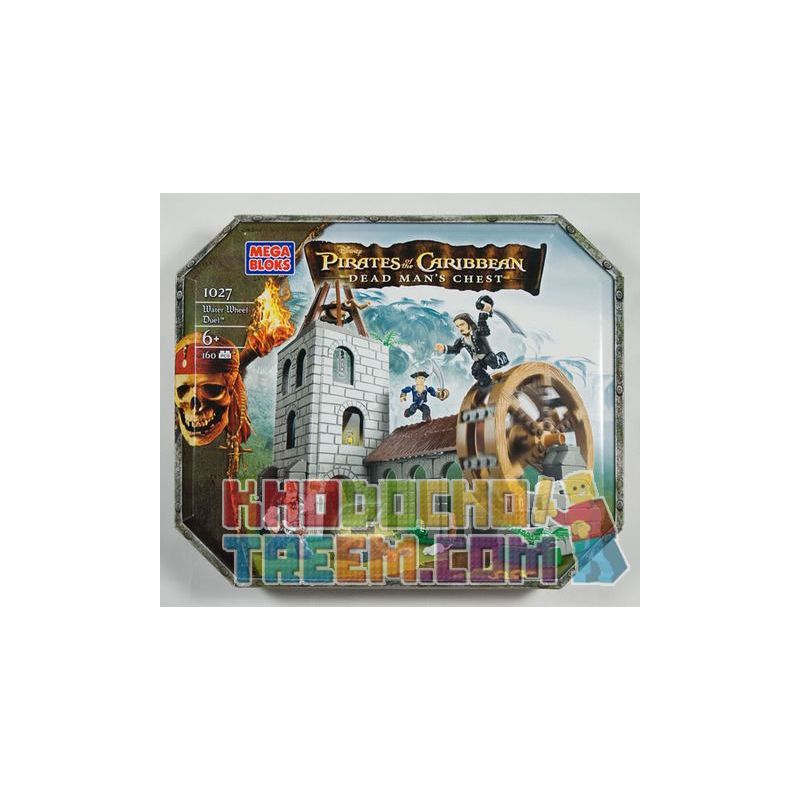 MEGA BLOKS 1027 non  CUỘC ĐỌ SỨC VỚI GUỒNG NƯỚC bộ đồ chơi xếp lắp ráp ghép mô hình Pirates Of The Caribbean WATER WHEEL DUEL Cướp Biển Vùng Caribe 160 khối