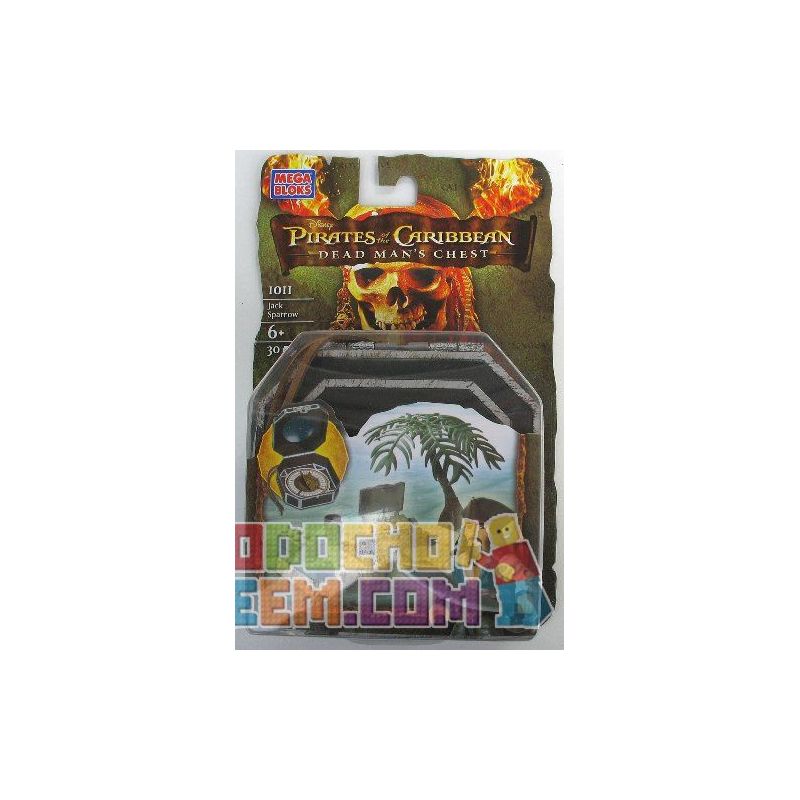 MEGA BLOKS 1011 non  JACK SPAPRO. bộ đồ chơi xếp lắp ráp ghép mô hình Pirates Of The Caribbean JACK SPARROW Cướp Biển Vùng Caribe 30 khối