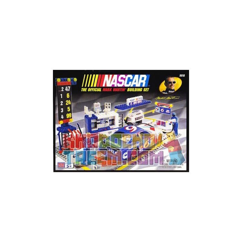 MEGA BLOKS 9916 non  MARK MARTIN PIT ROW bộ đồ chơi xếp lắp ráp ghép mô hình Speed Champions Racing Cars Đua Xe Công Thức 300 khối