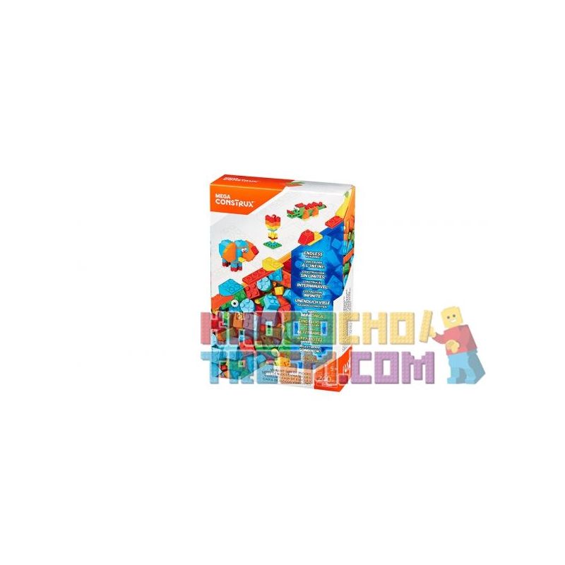 MEGA BLOKS DYG89 non  HỘP KHỐI ™ SỐNG ĐỘNG [240 CHIẾC] bộ đồ chơi xếp lắp ráp ghép mô hình Creator VIBRANT BOX OF BLOCKS™ [240 PCS] Sáng Tạo 240 khối