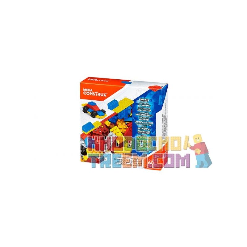 MEGA BLOKS DYG81 non  HỘP KHỐI TÁO BẠO ™ [60 CHIẾC] bộ đồ chơi xếp lắp ráp ghép mô hình Creator DARING BOX OF BLOCKS™ [60 PCS] Sáng Tạo 60 khối