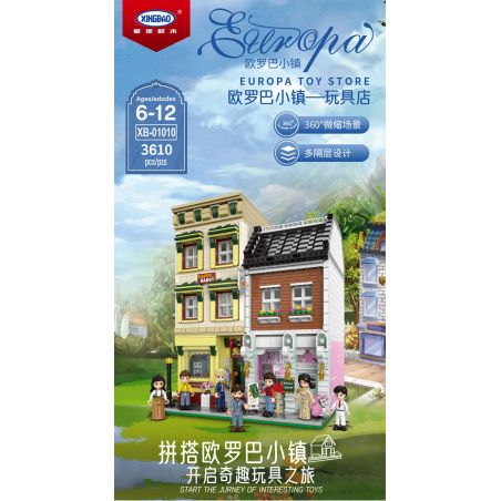XINGBAO XB-01010 01010 XB01010 non  CỬA HÀNG ĐỒ CHƠI bộ đồ chơi xếp lắp ráp ghép mô hình Modular Buildings EUROPA TOY STORE Mô Hình Nhà Cửa 3610 khối