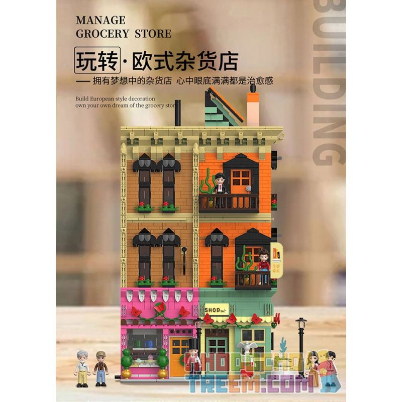 XINGBAO XB-01009 01009 XB01009 non  CỬA HÀNG TẠP HÓA bộ đồ chơi xếp lắp ráp ghép mô hình Modular Buildings EUROPA GROCERY STORE Mô Hình Nhà Cửa 4195 khối
