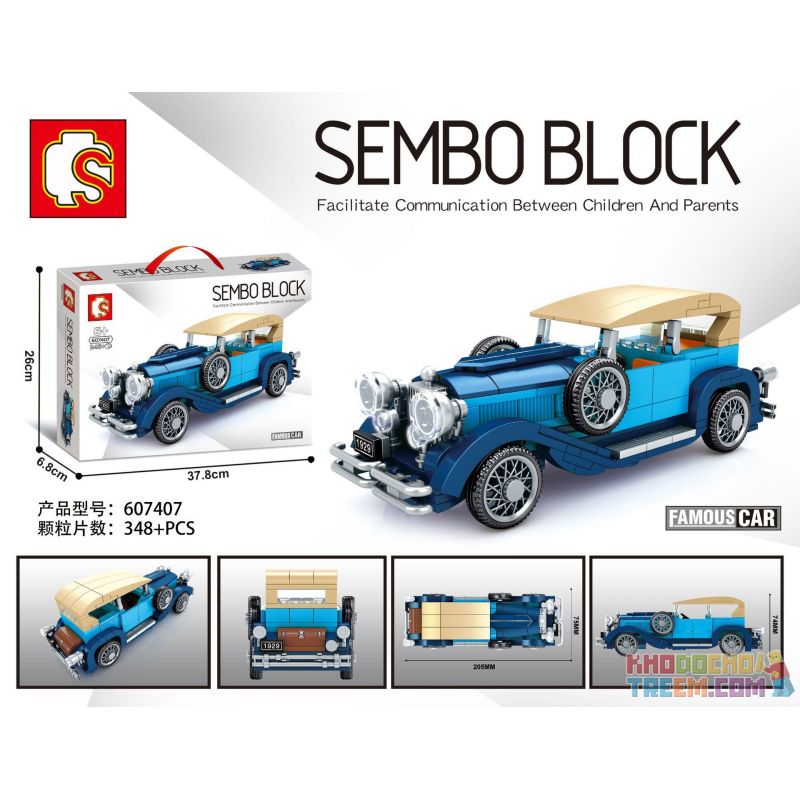 IBLOCK PL-921-337 921-337 PL921-337 SEMBO 607407 non  LOẠI JURNSONI bộ đồ chơi xếp lắp ráp ghép mô hình Racers FAMOUS CAR 1930 DUESENBERG MODEL J Đua Tốc Độ 348 khối