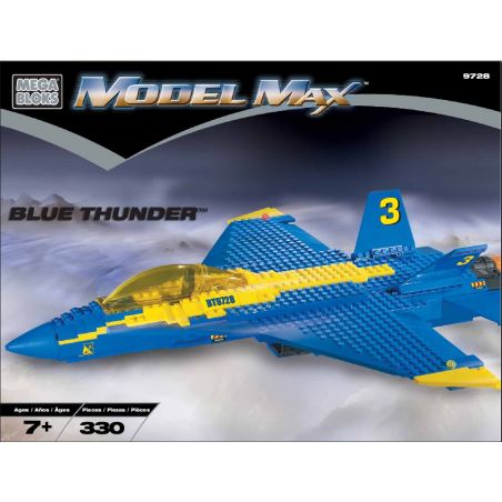 MEGA BLOKS 9728 9781 non  CHIẾN BINH TIA CHỚP XANH bộ đồ chơi xếp lắp ráp ghép mô hình Military Army BLUE THUNDER Quân Sự Bộ Đội 330 khối