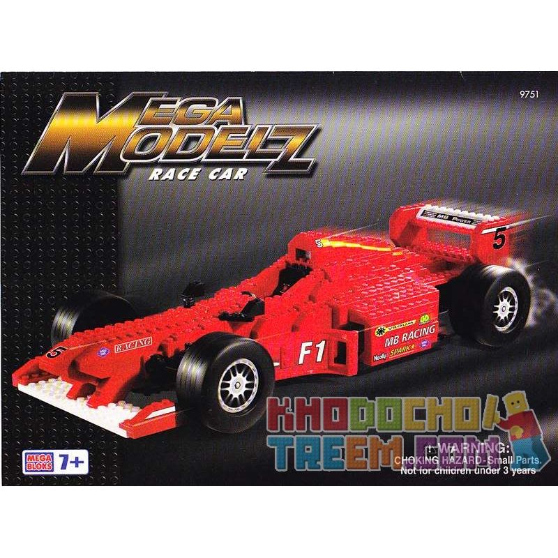 MEGA BLOKS 9751 non  XE ĐUA bộ đồ chơi xếp lắp ráp ghép mô hình Speed Champions Racing Cars RACE CAR Đua Xe Công Thức 490 khối