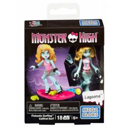 MEGA BLOKS DPK41 non  LƯỚT SÓNG TUYỆT VỜI bộ đồ chơi xếp lắp ráp ghép mô hình Monster High FANTASTIC SURFING 18 khối