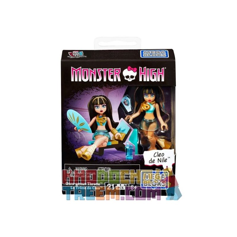 MEGA BLOKS DPK40 non  NGAI VÀNG GORE bộ đồ chơi xếp lắp ráp ghép mô hình Monster High GORE-GEOUS THRONE 21 khối