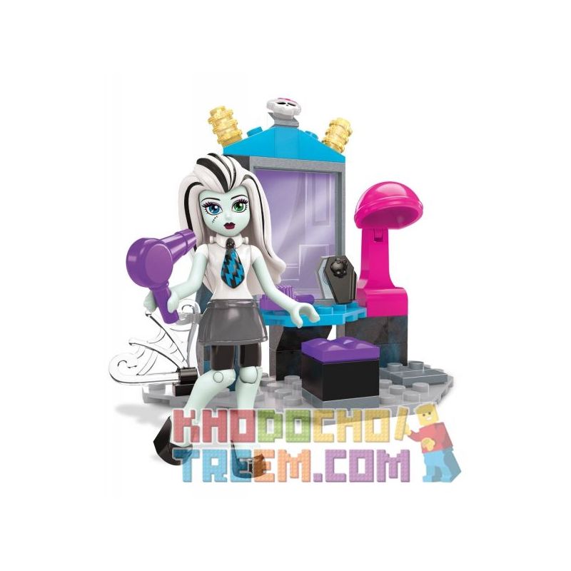 MEGA BLOKS DPK35 non  SCHOOL SALON SALON SALON bộ đồ chơi xếp lắp ráp ghép mô hình Monster High SCHOOL TEEN SCREAM SALON SET