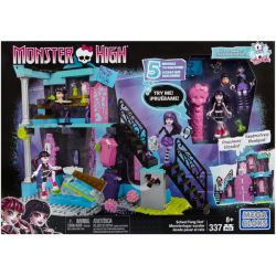 MEGA BLOKS DPK34 non  FANG RA TRƯỜNG bộ đồ chơi xếp lắp ráp ghép mô hình Monster High FANG OUT SCHOOL 337 khối
