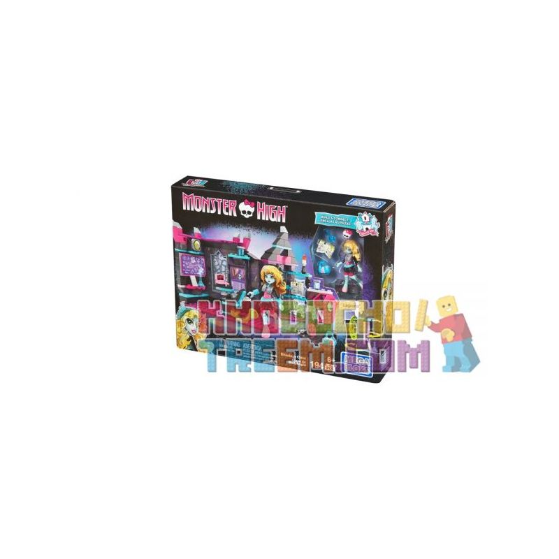 MEGA BLOKS DKY23 non  LỚP BITEOLOGY bộ đồ chơi xếp lắp ráp ghép mô hình Monster High BITEOLOGY CLASS 194 khối