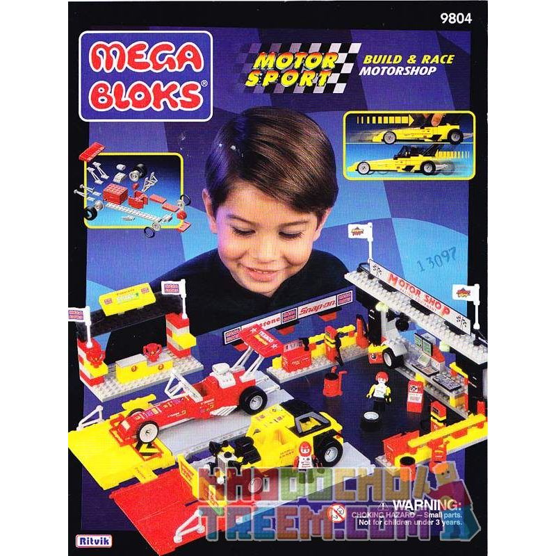 MEGA BLOKS 9804 non  CỬA HANG SỬA XE bộ đồ chơi xếp lắp ráp ghép mô hình Speed Champions Racing Cars BUILD & RACE MOTORSHOP Đua Xe Công Thức 500 khối