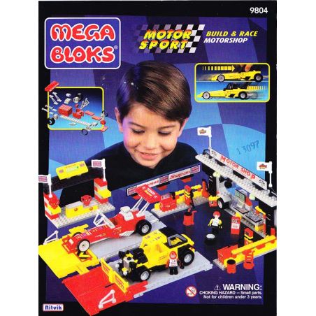 MEGA BLOKS 9804 non  CỬA HANG SỬA XE bộ đồ chơi xếp lắp ráp ghép mô hình Speed Champions Racing Cars BUILD & RACE MOTORSHOP Đua Xe Công Thức 500 khối
