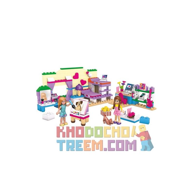 MEGA BLOKS 82712 non  BỮA TIỆC PYJAMA bộ đồ chơi xếp lắp ráp ghép mô hình  SLUMBER PARTY Các Bạn Gái 243 khối