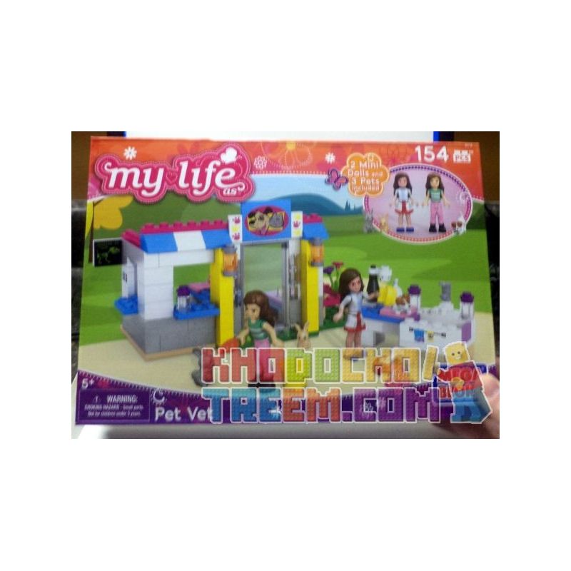 MEGA BLOKS 82710 non  THÚ Y bộ đồ chơi xếp lắp ráp ghép mô hình  PET VET Các Bạn Gái 154 khối