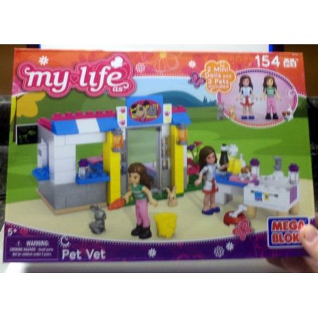 MEGA BLOKS 82710 non  THÚ Y bộ đồ chơi xếp lắp ráp ghép mô hình  PET VET Các Bạn Gái 154 khối