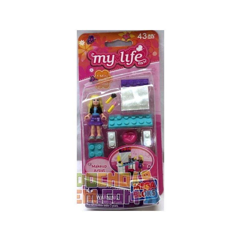 MEGA BLOKS 82704 non  TẠO NÊN NGHỆ SĨ bộ đồ chơi xếp lắp ráp ghép mô hình  MAKEUP ARTIST Các Bạn Gái 43 khối