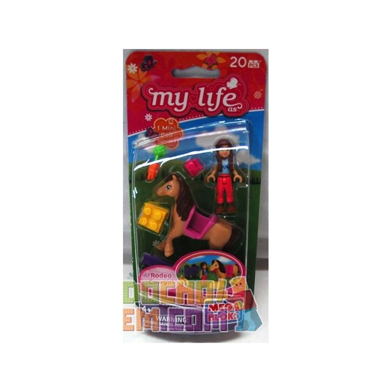 MEGA BLOKS 82701 non  CAO BỒI ĐIỀN KINH bộ đồ chơi xếp lắp ráp ghép mô hình  RODEO COWGIRL Các Bạn Gái 20 khối