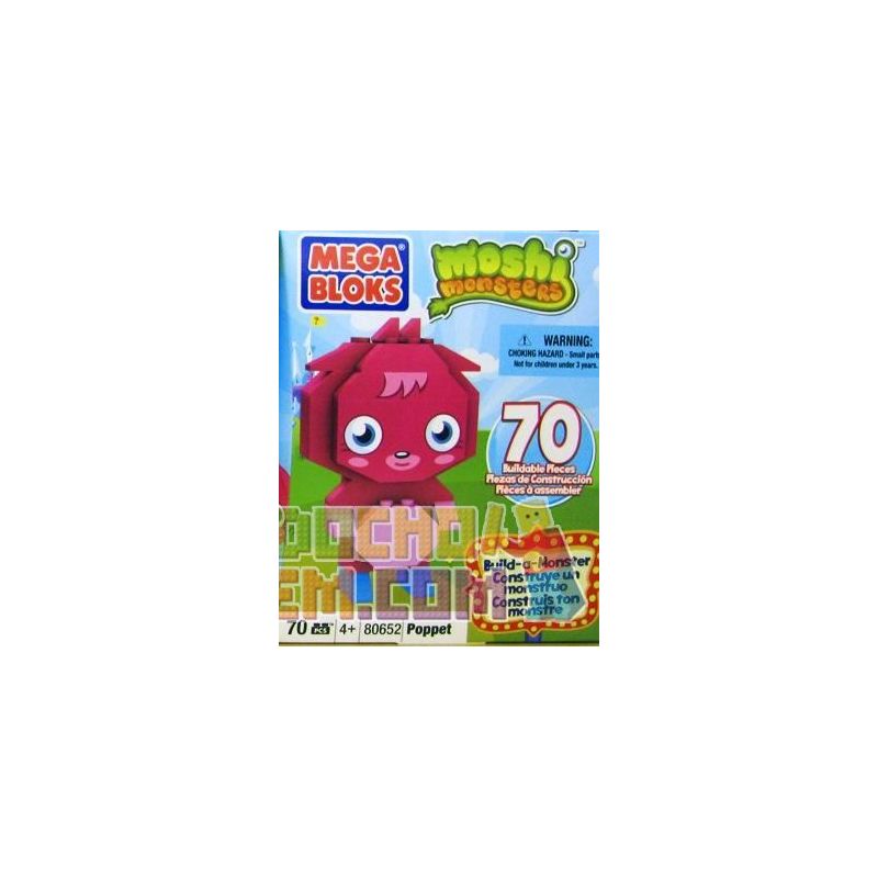 MEGA BLOKS 80652 non  POPPET. bộ đồ chơi xếp lắp ráp ghép mô hình Moshi Monsters 70 khối