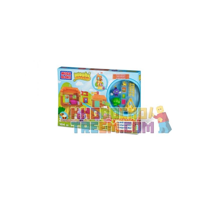 MEGA BLOKS 80633 non  NHÀ TRÊN CÂY bộ đồ chơi xếp lắp ráp ghép mô hình Moshi Monsters TREE HOUSE 106 khối