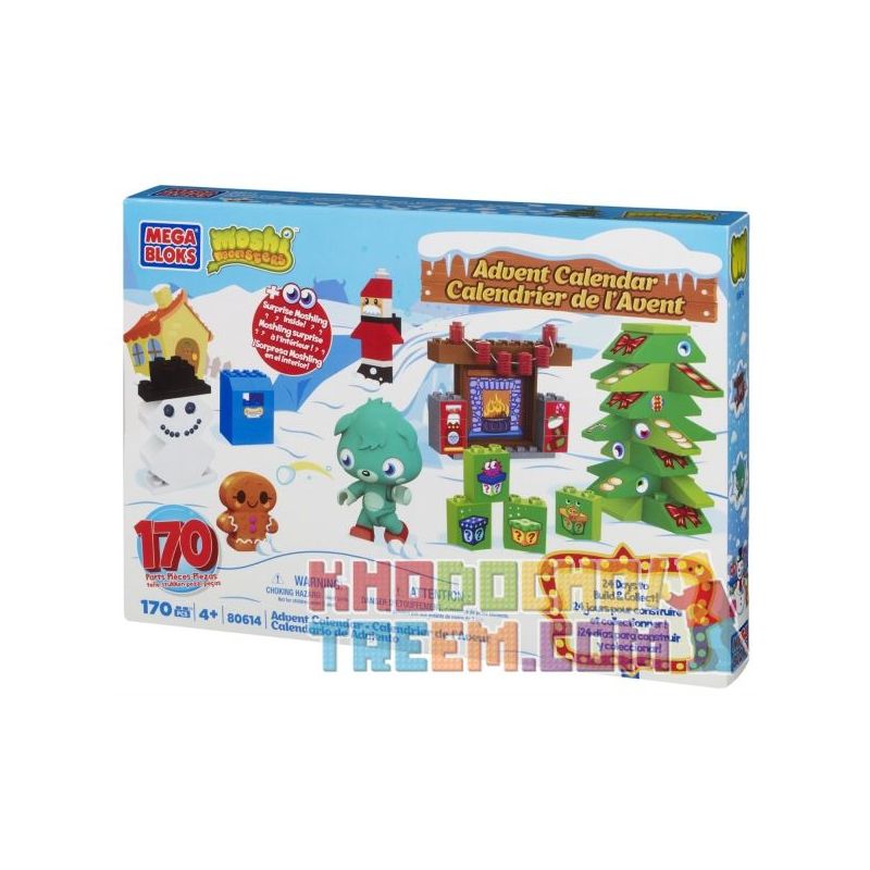 MEGA BLOKS 80614 non  LỊCH MÙA VỌNG CỦA QUÁI VẬT MOSHI bộ đồ chơi xếp lắp ráp ghép mô hình Moshi Monsters MOSHI MONSTERS ADVENT CALENDAR 170 khối